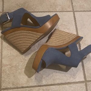 Michael Kors Blue Suede Espadrille Wedges